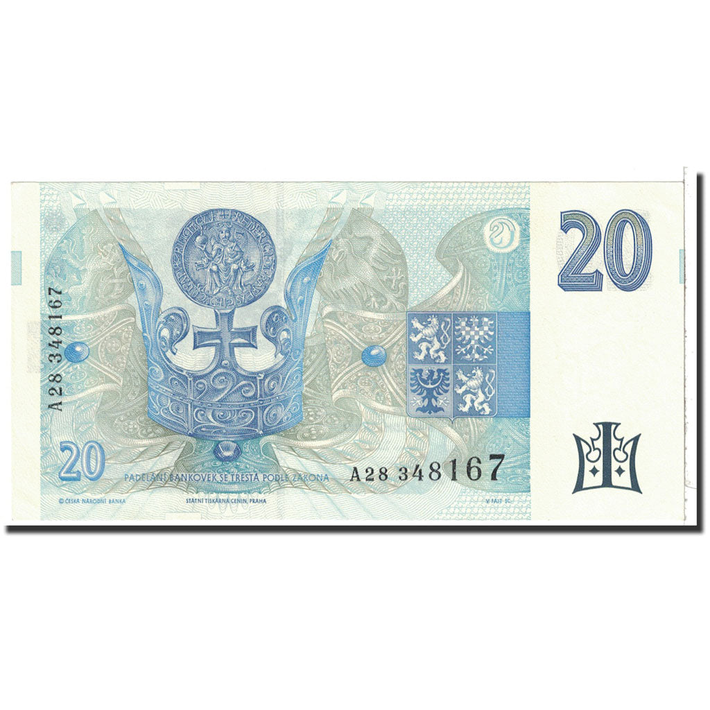 Banknote, Czech Republic, 20 Korun, 1994, Undated, KM:10a, UNC(64)