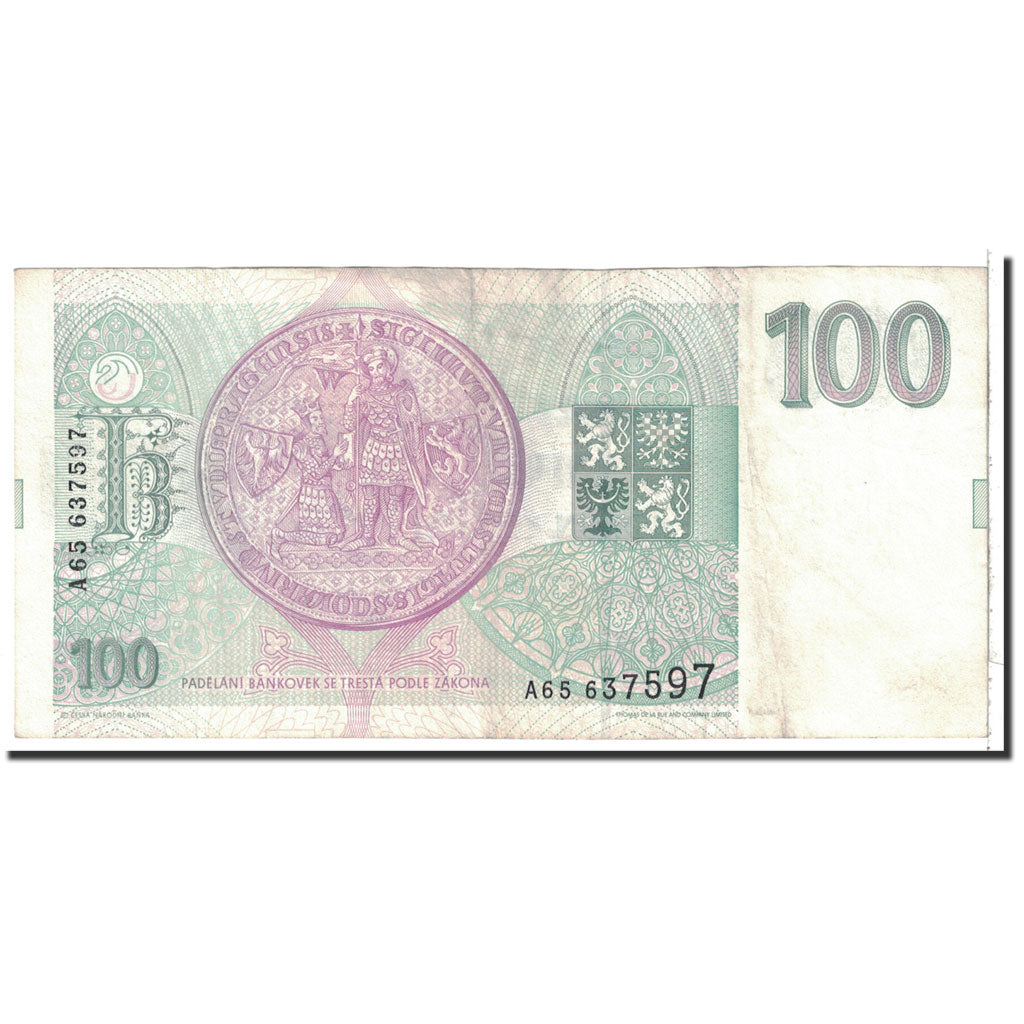 Banknote, Czech Republic, 100 Korun, 1993, Undated, KM:5a, EF(40-45)