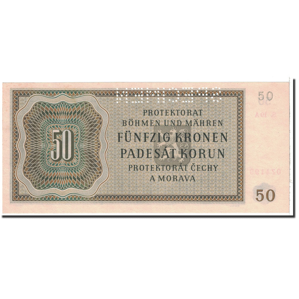 Banknote, Bohemia and Moravia, 50 Korun, 1944, 1944-09-25, KM:10s, UNC(65-70)