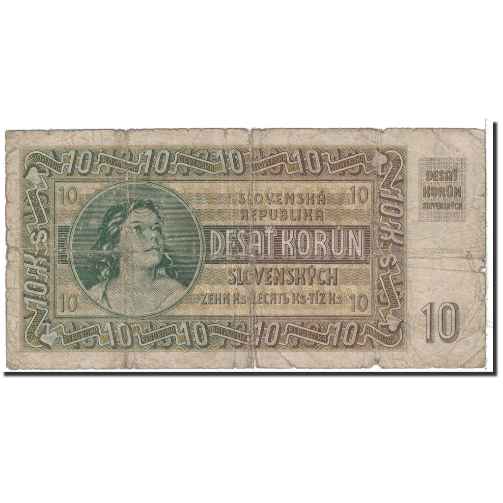 Slovakia, 10 Korun, 1939, KM:4a, 1939-09-15, VG(8-10)