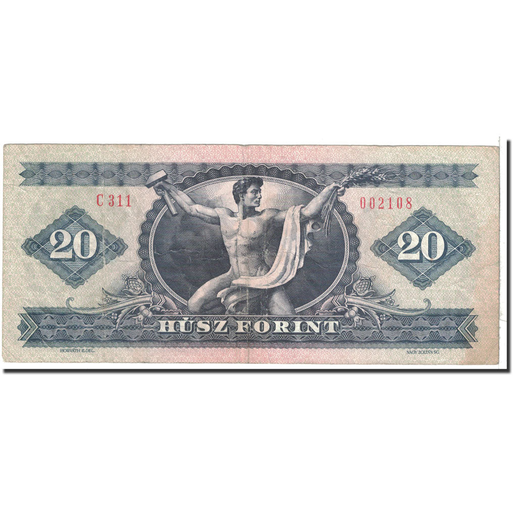 Banknote, Hungary, 20 Forint, 1980, 1980-09-30, KM:169g, EF(40-45)