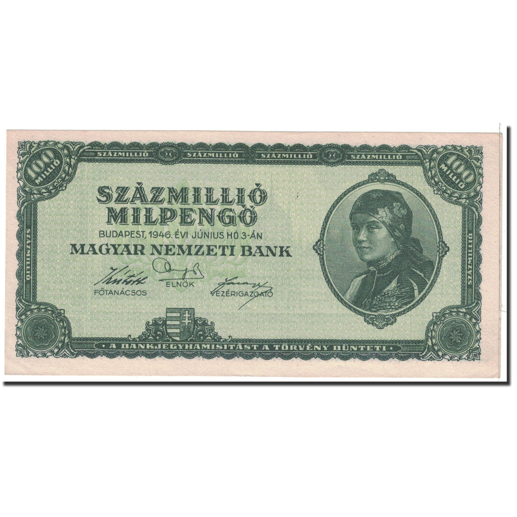 Hungary, 100 Million Milpengö, 1946, KM:130, 1946-04-03, UNC(64)