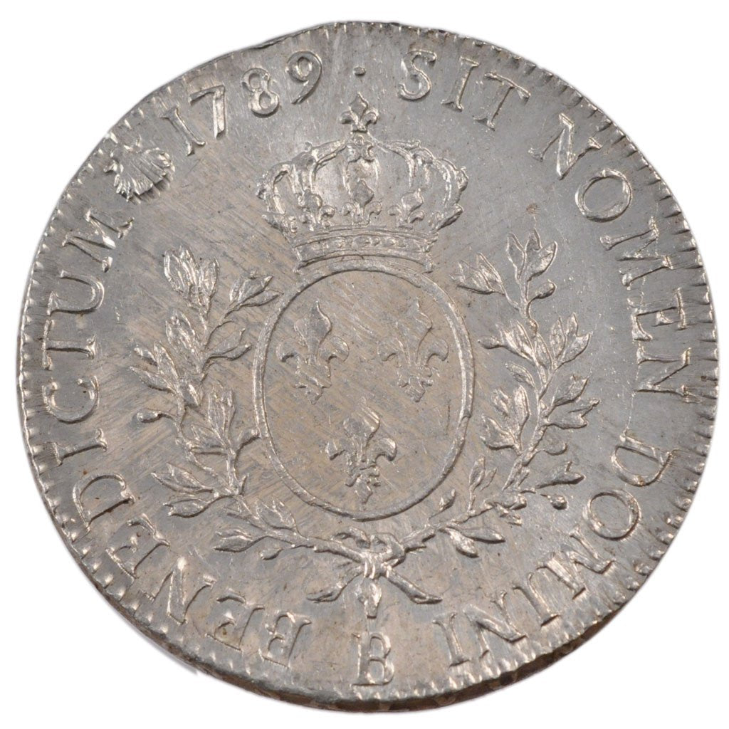 FRANCE, Écu aux branches d'olivier, ECU, 1789, Rouen, KM #564.3, AU(55-58), ...