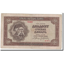 Billet, Serbie, 20 Dinara, 1941, 1941-05-01, KM:25, TB