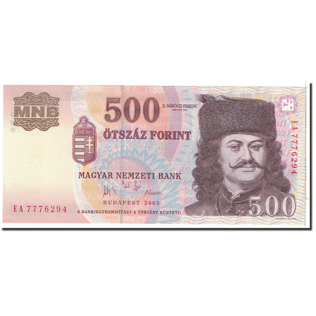Banknote, Hungary, 500 Forint, 2005, Undated, KM:188d, UNC(65-70)