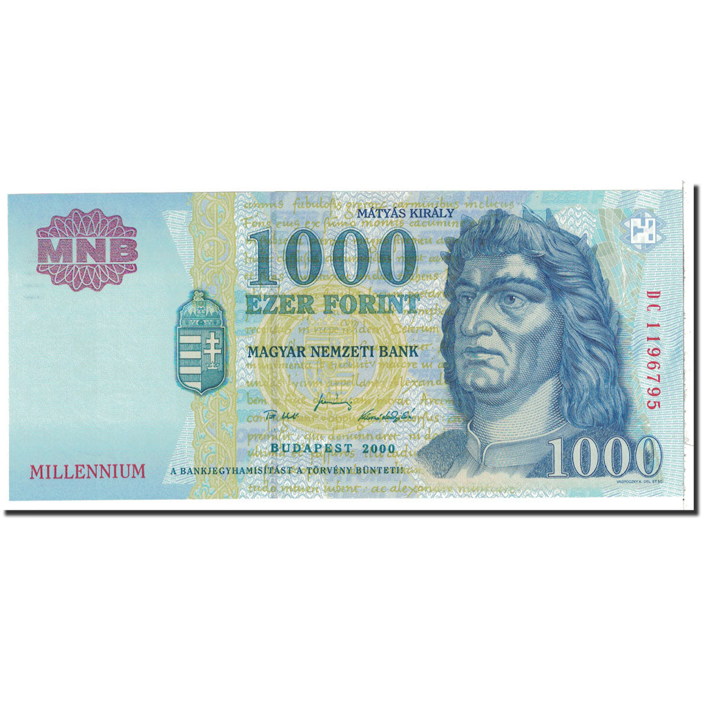 Banknote, Hungary, 1000 Forint, 2000, Undated, KM:185a, UNC(65-70)