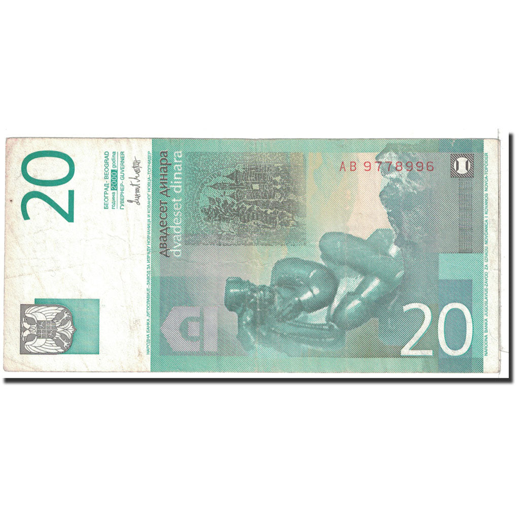 Banknote, Yugoslavia, 20 Dinara, 2000, Undated, KM:154a, AU(50-53)