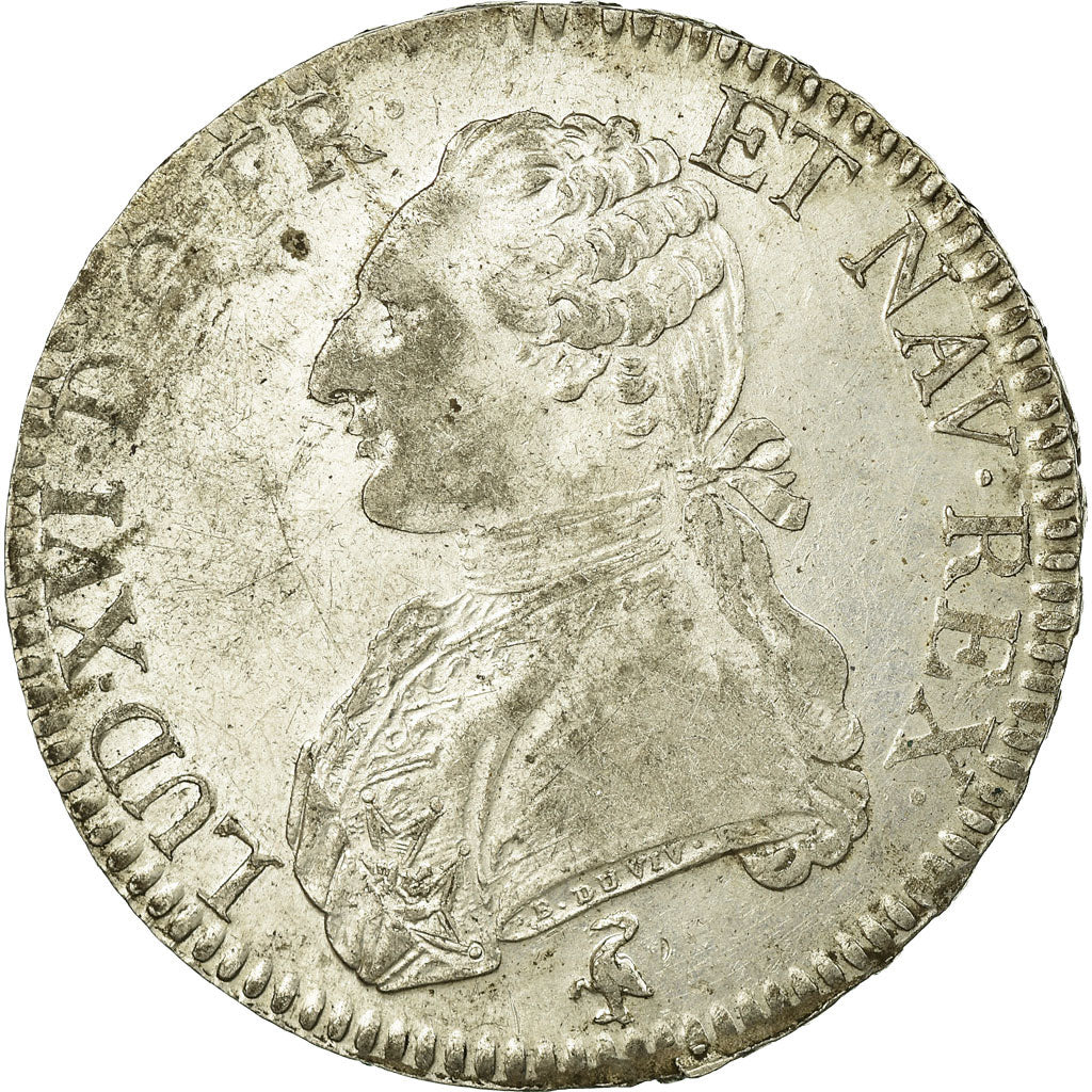 France, Louis XVI, Ecu aux branches d'olivier, 1790, Paris, Silver, EF(40-45)