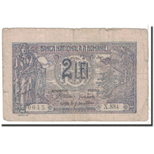 Romania, 2 Lei, 1915, KM:18, 1915-03-12, VG(8-10)