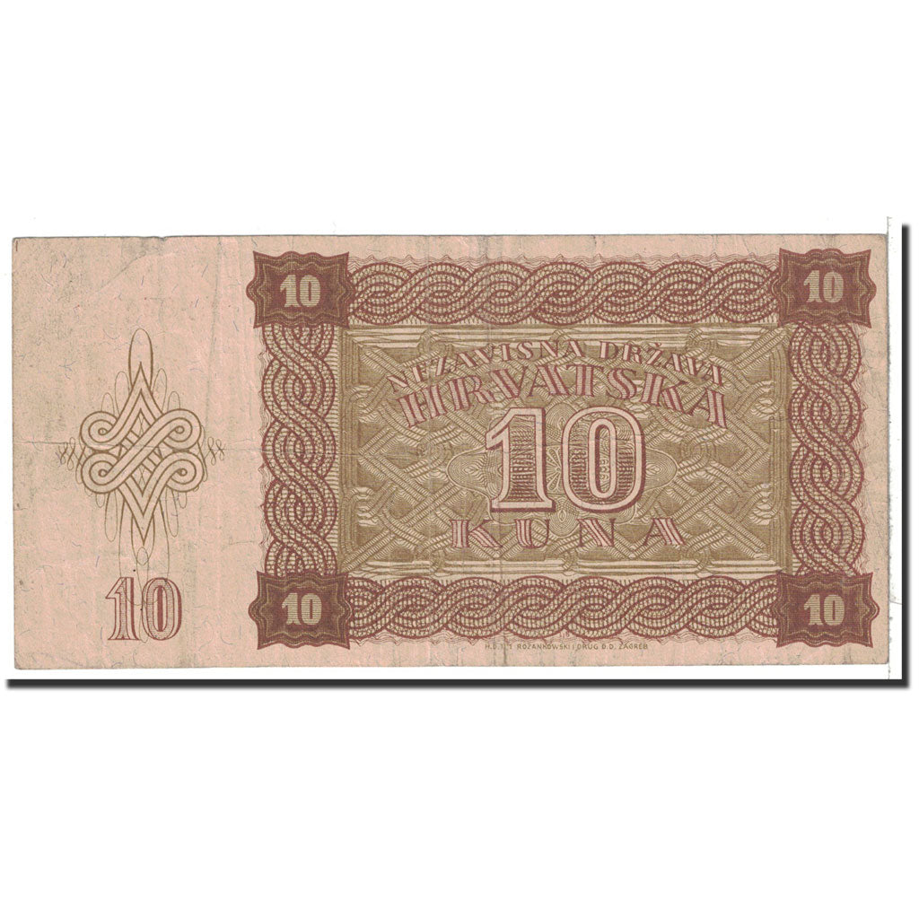 Croatia, 10 Kuna, 1941, KM:5b, 1941-08-30, VF(20-25)