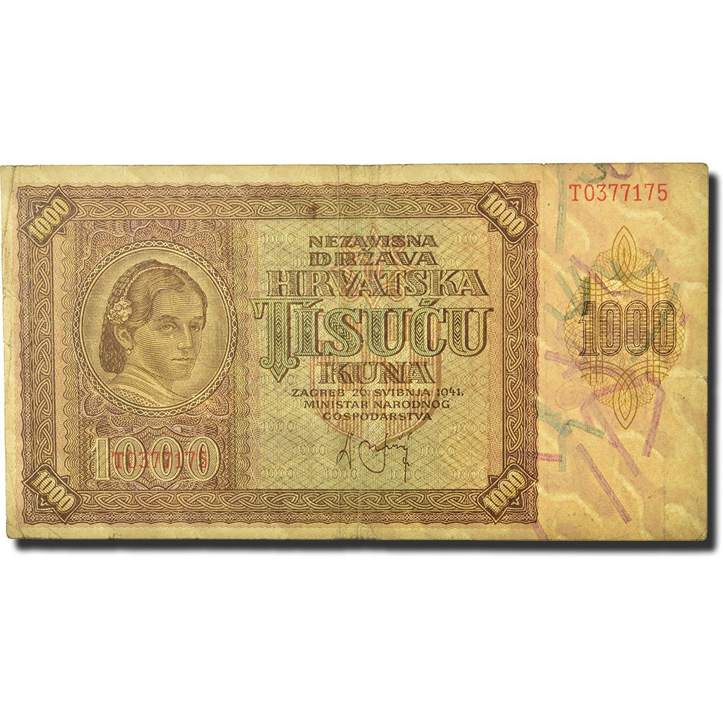 Banknote, Croatia, 1000 Kuna, 1941, 1941-05-26, KM:4a, EF(40-45)