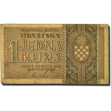 Banknote, Croatia, 1 Kuna, 1942, 1942-09-25, KM:7b, EF(40-45)