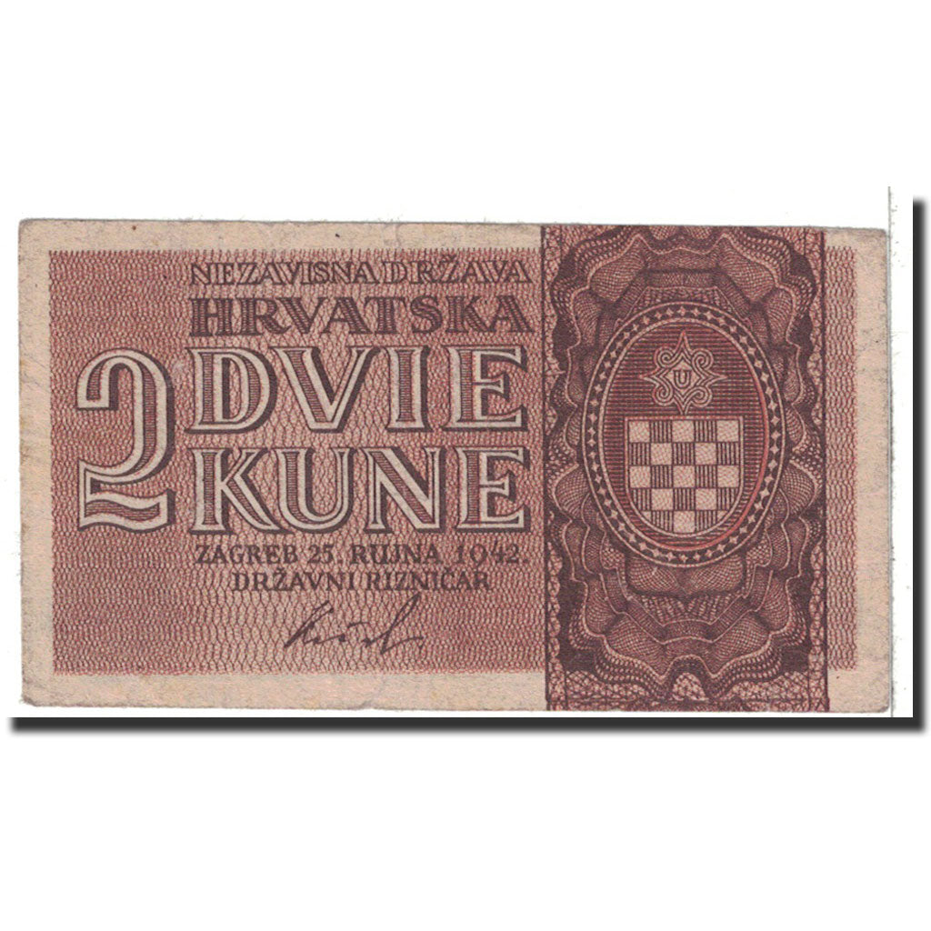 Croatia, 2 Kune, 1942, KM:8a, 1942-09-25, EF(40-45)