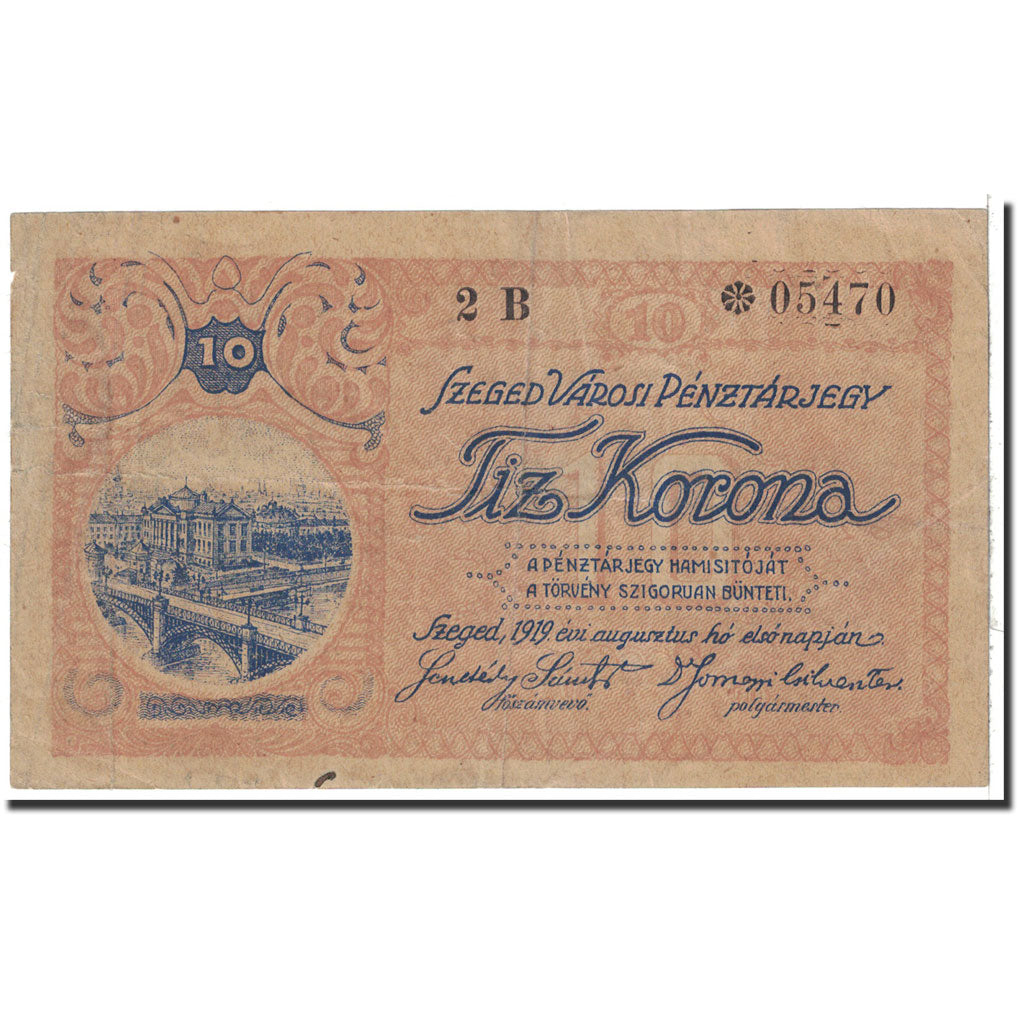 Hungary, 10 Korona, 1919, EF(40-45)