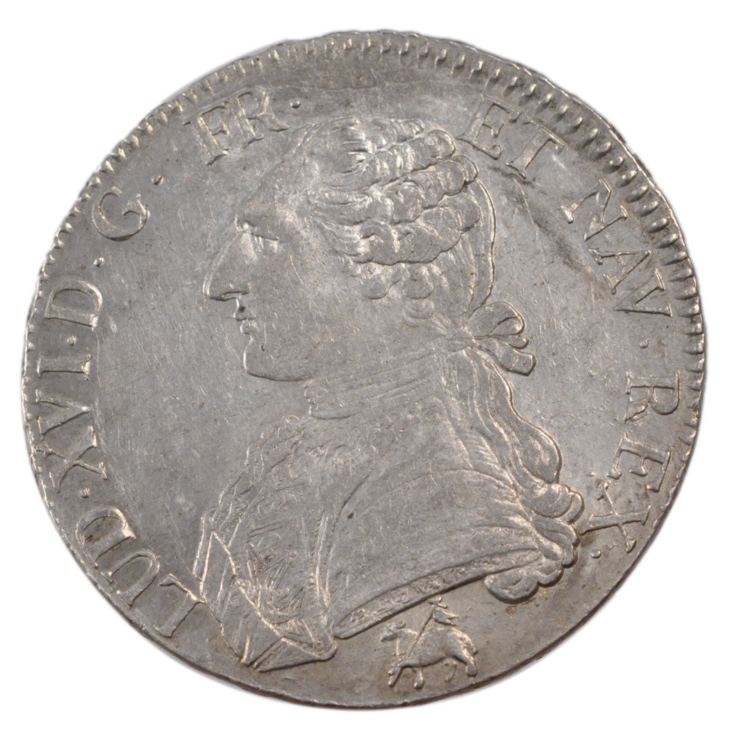 FRANCE, Écu aux branches d'olivier, ECU, 1790, Rouen, KM #564.3, AU(55-58), ...