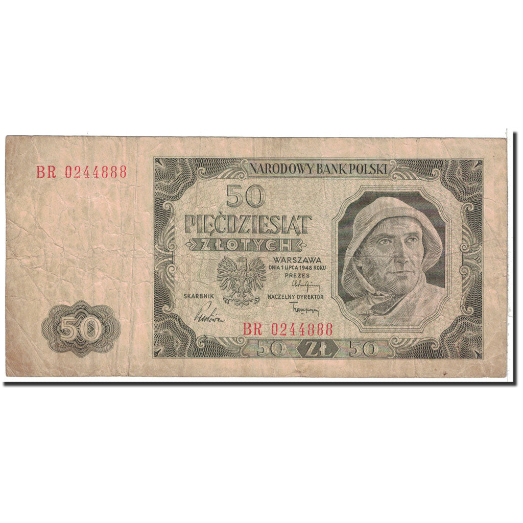 Poland, 50 Zlotych, 1948, KM:138, 1948-07-01, VF(20-25)