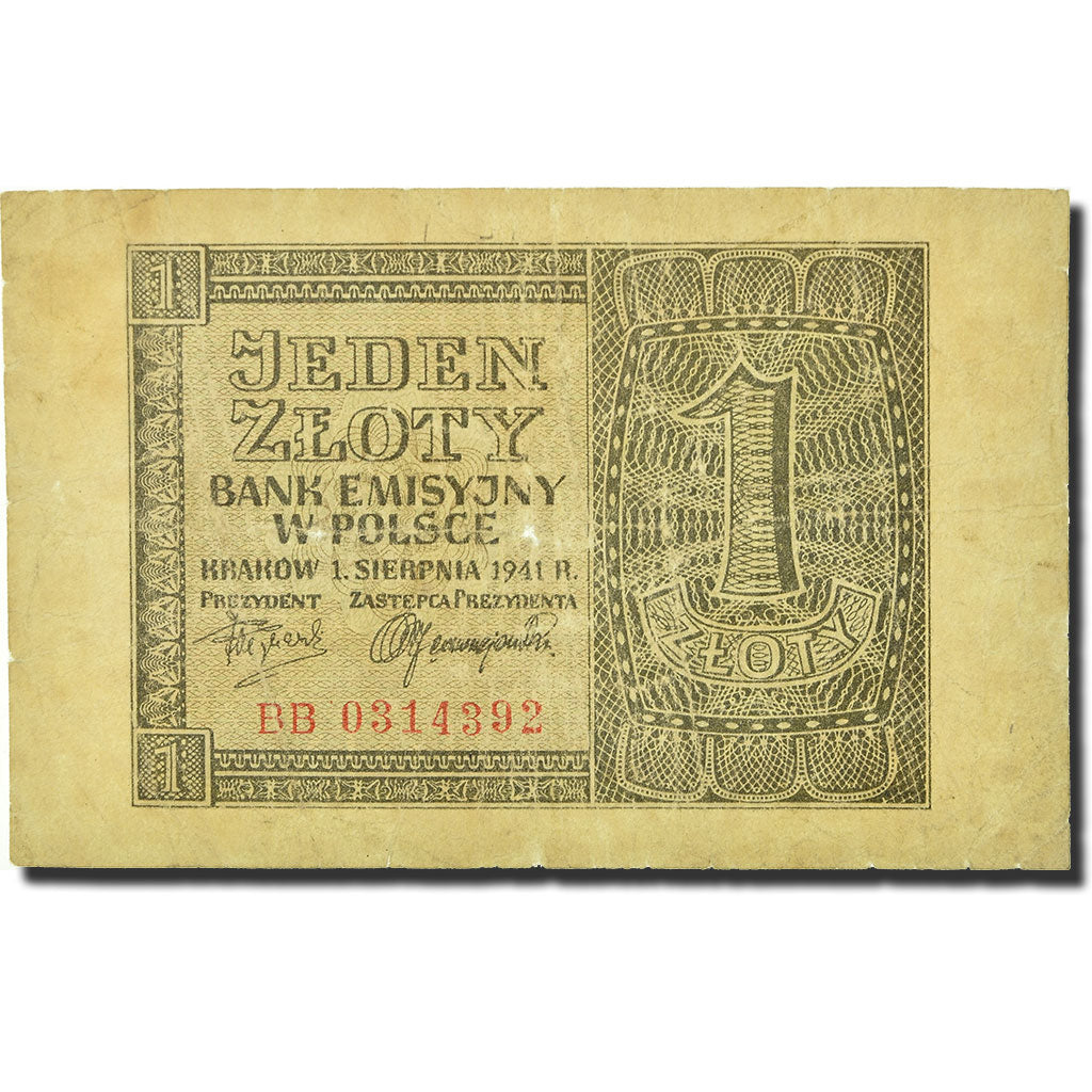 Banconote, Polonia, 1 Zloty, 1941, KM:99, 1941-09-01, MB