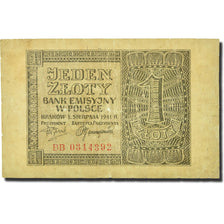 Billet, Pologne, 1 Zloty, 1941, 1941-09-01, KM:99, TB