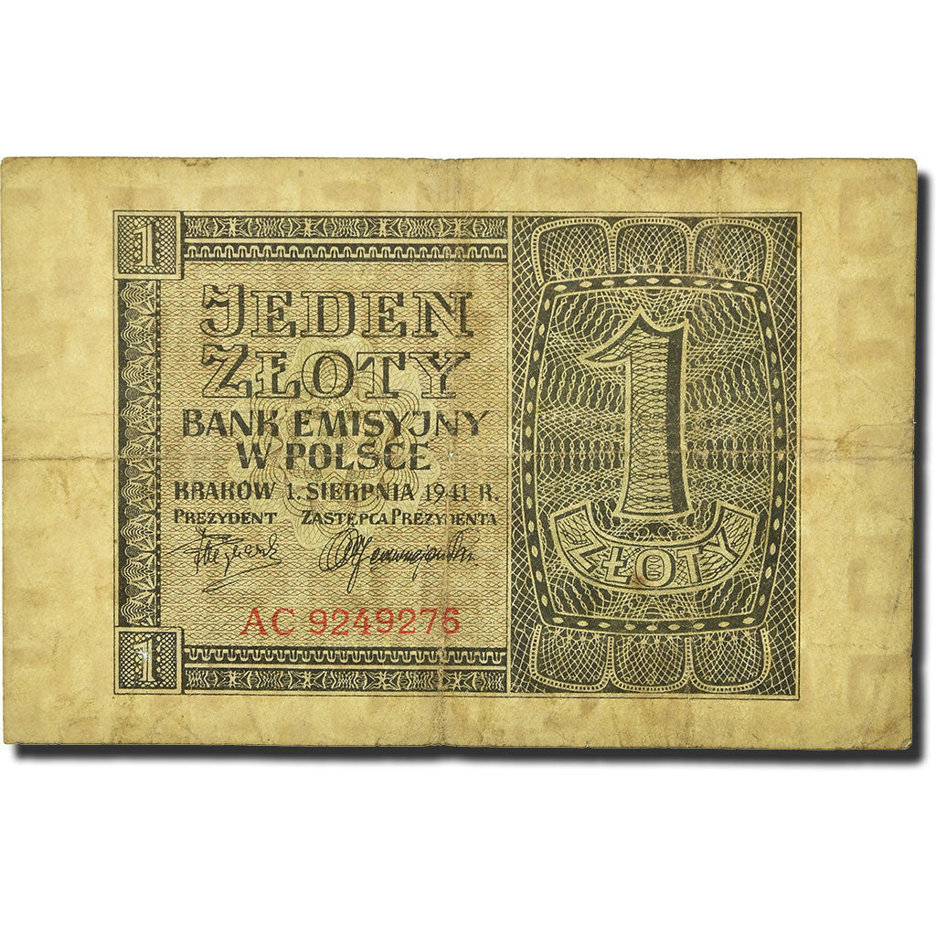 Billete, 1 Zloty, 1941, Polonia, KM:99, 1941-08-01, BC