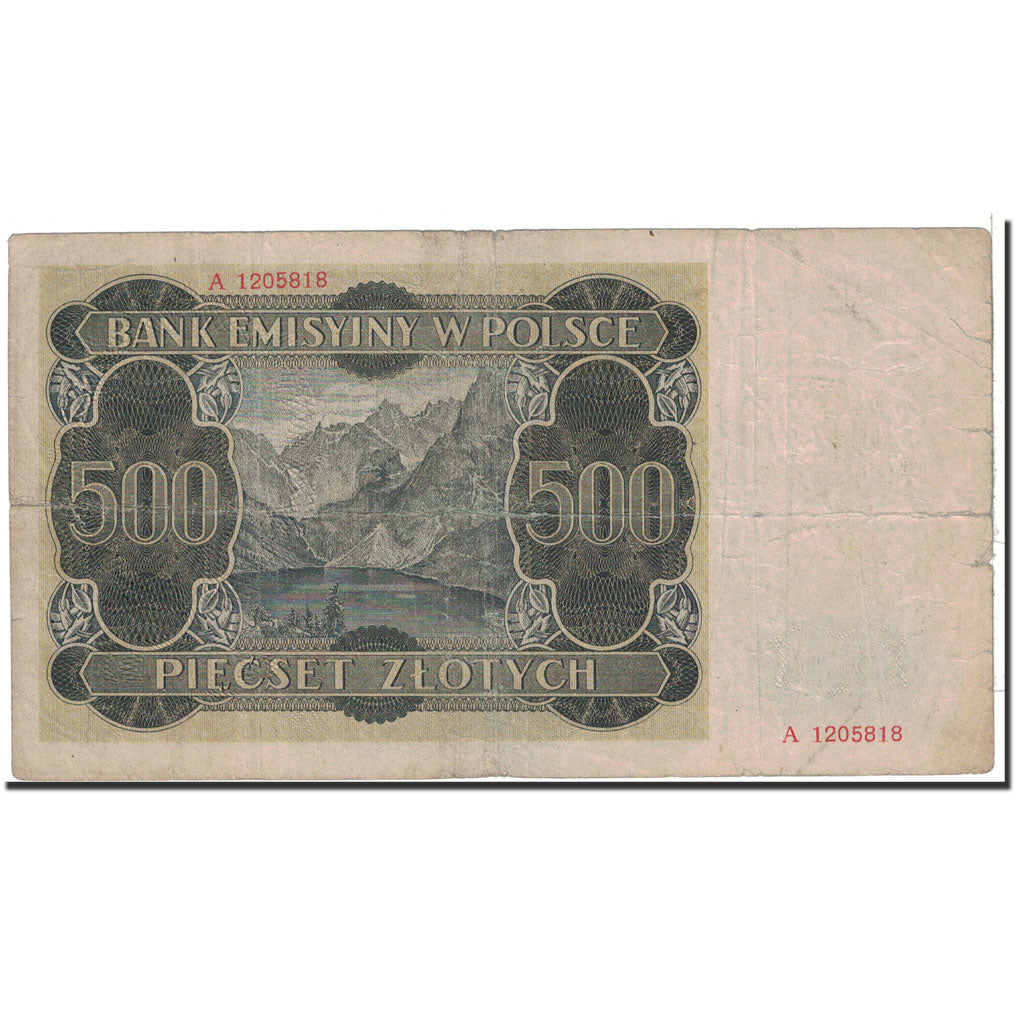 Poland, 500 Zlotych, 1940, KM:98, 1940-03-01, VF(20-25)