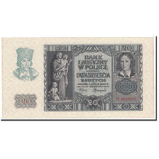 Banknote, Poland, 20 Zlotych, 1940, 1940-03-01, KM:95, UNC(65-70)