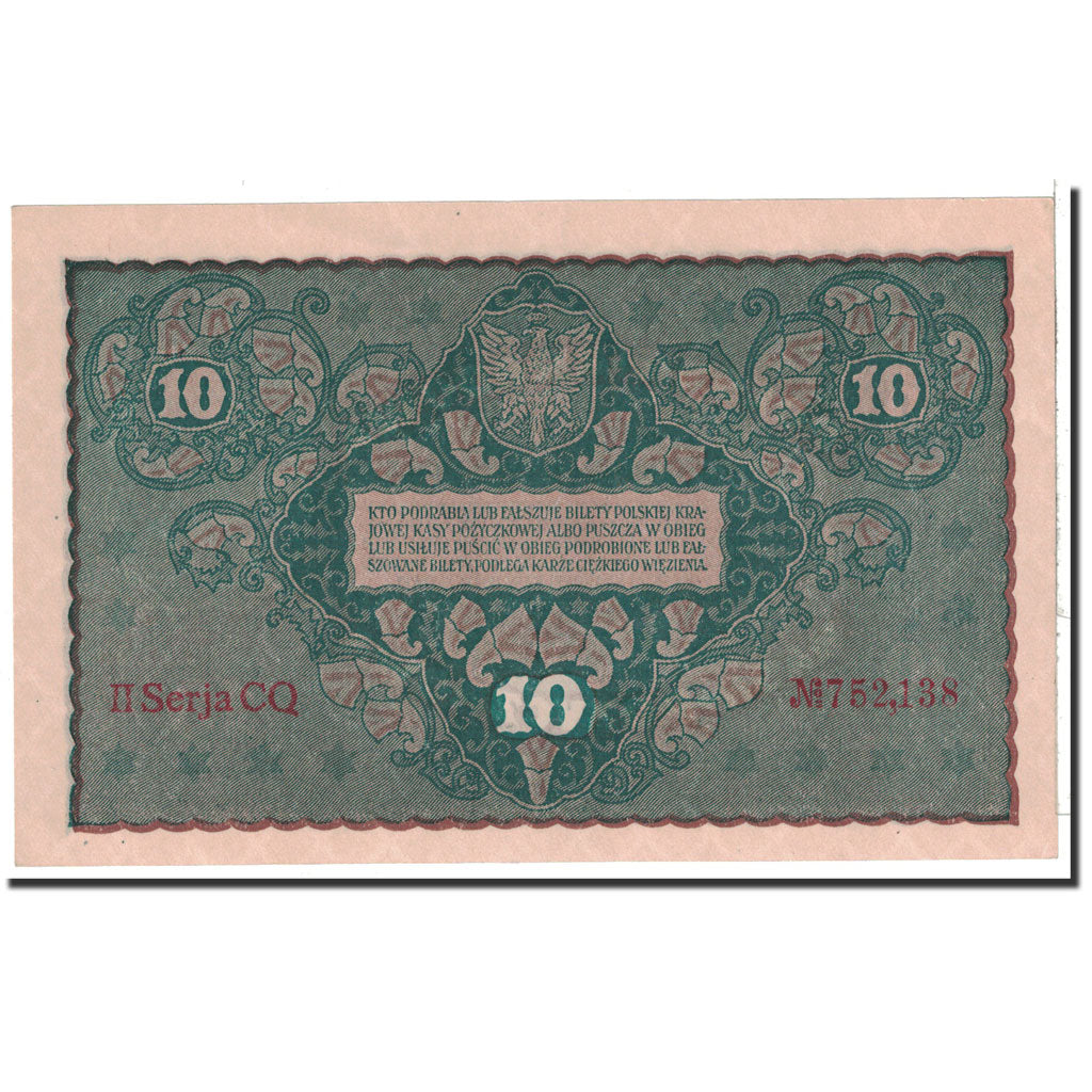 Poland, 10 Marek, 1919, KM:25, 1919-08-23, UNC(65-70)