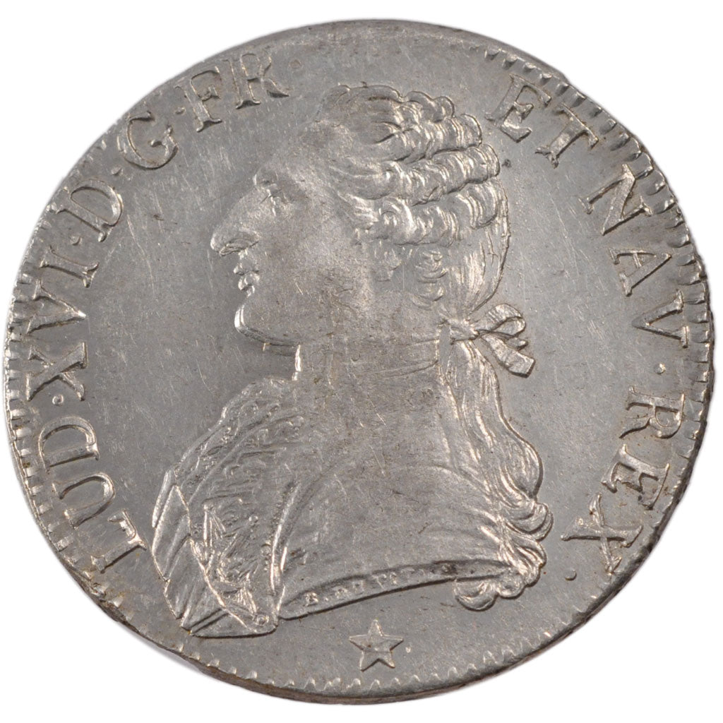 FRANCE, Écu aux branches d'olivier, ECU, 1790, Lille, KM #564.16, AU(55-58), ...