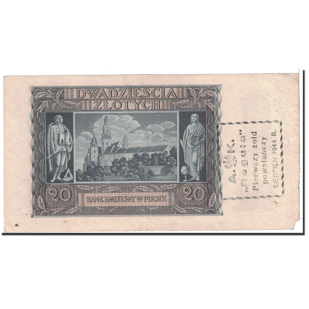 Banconote, Polonia, 20 Zlotych, 1940, KM:95, 1940-03-01, BB