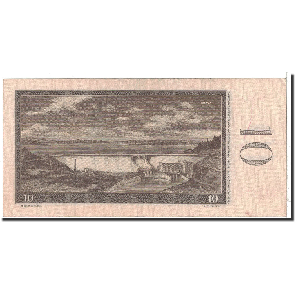 Czechoslovakia, 10 Korun, 1960, KM:88b, AU(50-53)