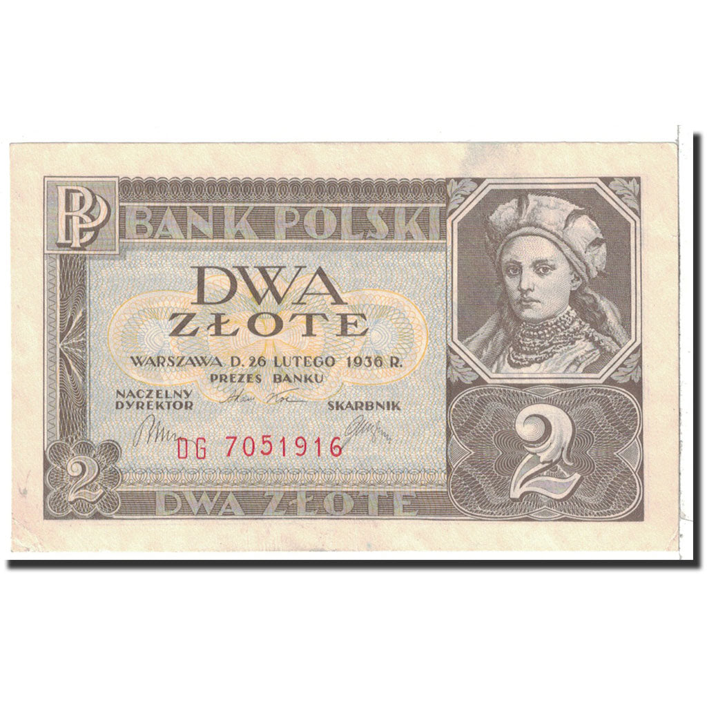 Poland, 2 Zlote, 1936, KM:76a, 1936-02-26, AU(55-58)