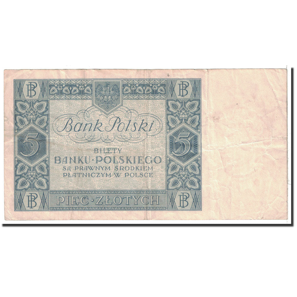 Banknote, Poland, 5 Zlotych, 1930, 1930-01-02, KM:72, EF(40-45)