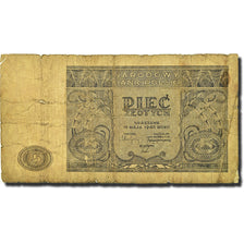 Banknote, Poland, 5 Zlotych, 1946, 1946-05-15, KM:125, VG(8-10)