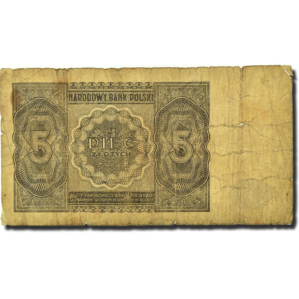 Banknote, Poland, 5 Zlotych, 1946, 1946-05-15, KM:125, VG(8-10)