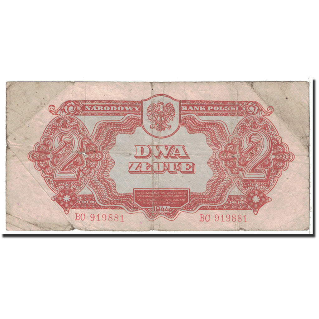 Banknote, Poland, 2 Zlote, 1944, Undated, KM:106, VF(20-25)