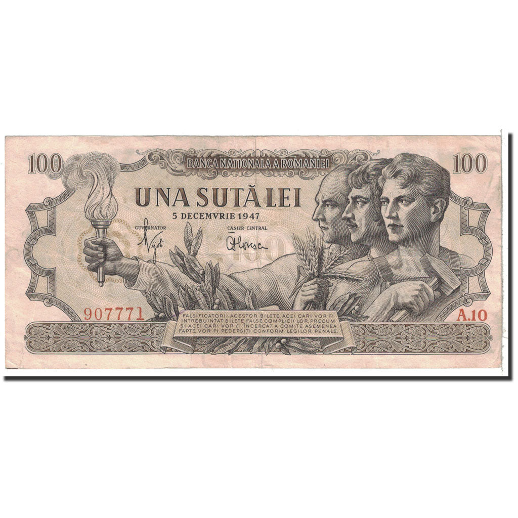 Banknote, Romania, 100 Lei, 1947, 1947-12-05, KM:67a, EF(40-45)