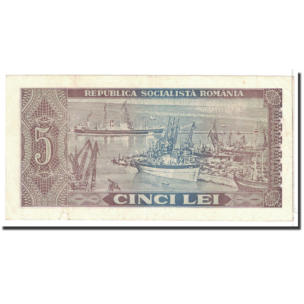 Banknote, Romania, 5 Lei, 1966, Undated, KM:93a, AU(55-58)
