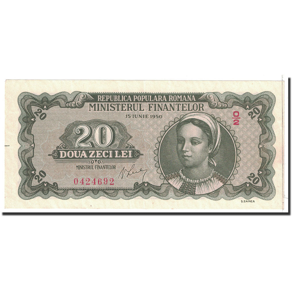 Billete, 20 Lei, 1950, Rumanía, KM:84a, 1950-06-15, EBC+