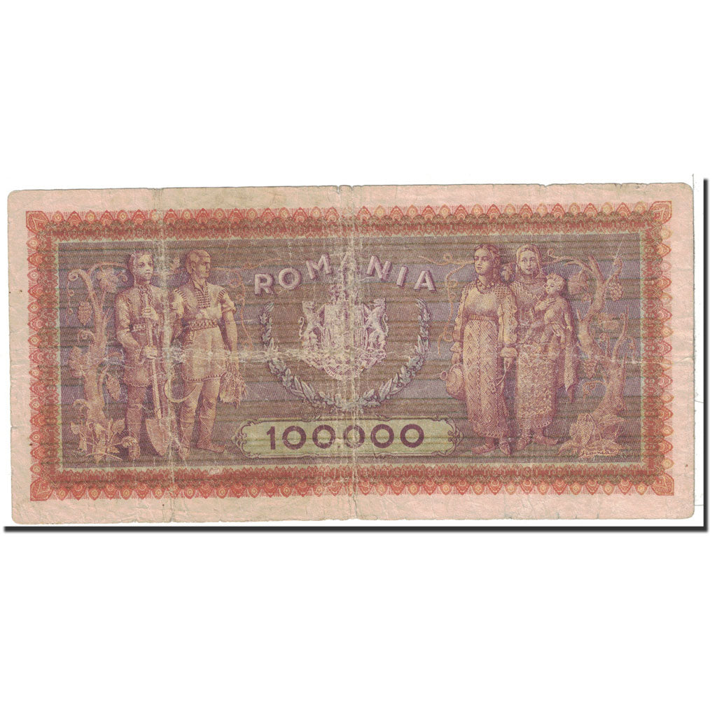 Romania, 100,000 Lei, 1947, KM:59a, 1947-01-25, VF(20-25)