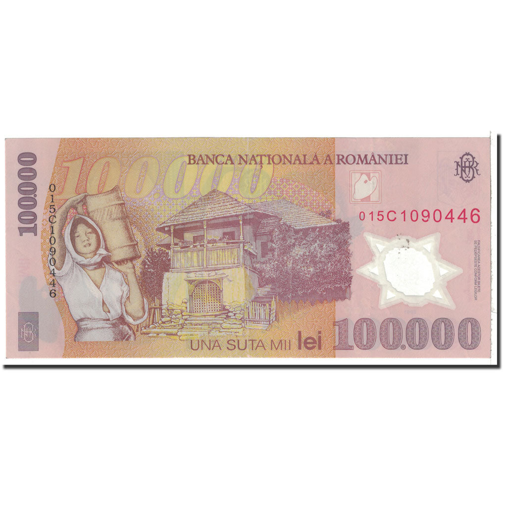 Banknote, Romania, 100,000 Lei, 2001, Undated, KM:114a, AU(55-58)