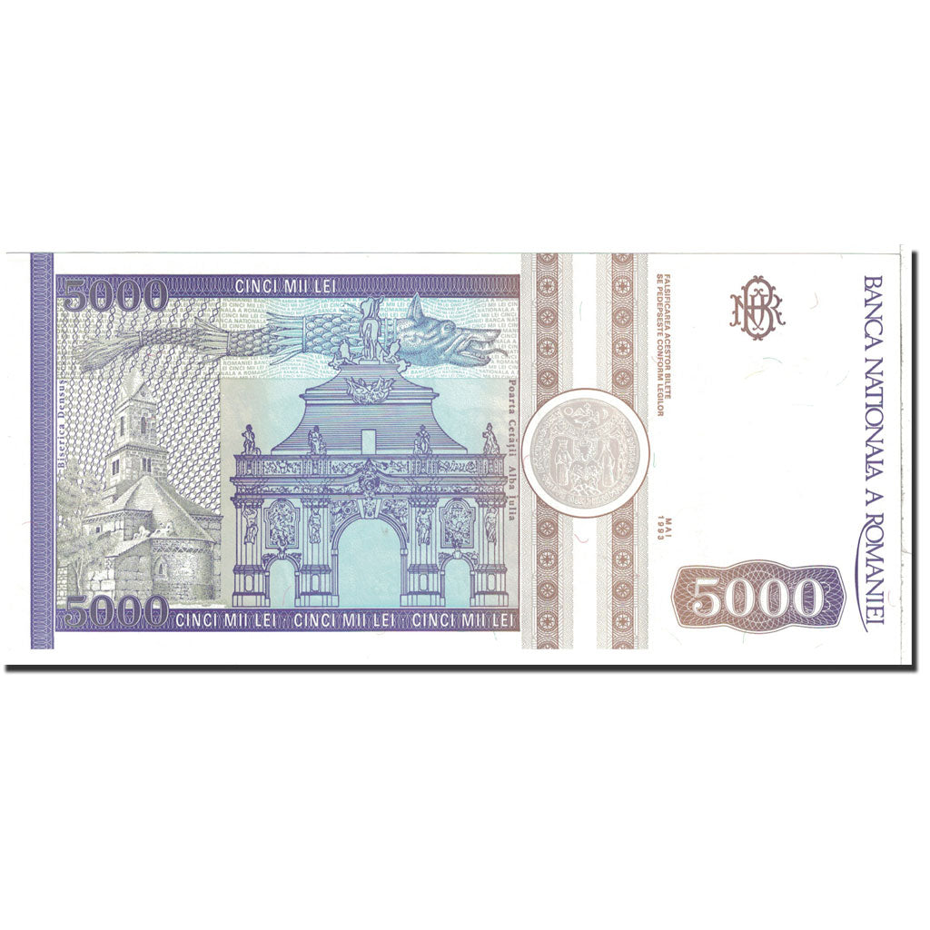 Romania, 5000 Lei, 1993, KM:104a, Mai 1993, UNC(65-70)