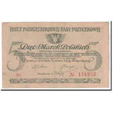 Poland, 5 Marek, 1919, KM:20a, 1919-05-17, EF(40-45)