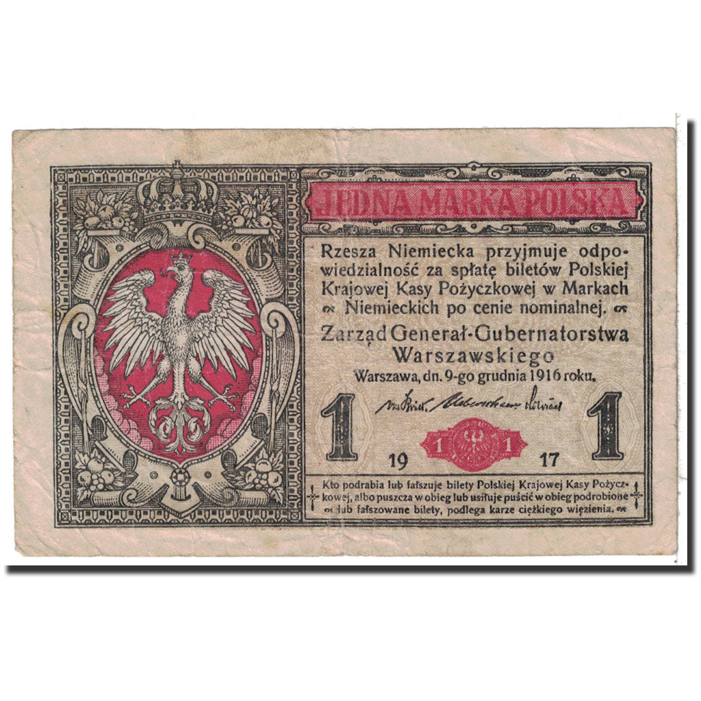 Polen, 1 Marka, 1917, KM:8, S