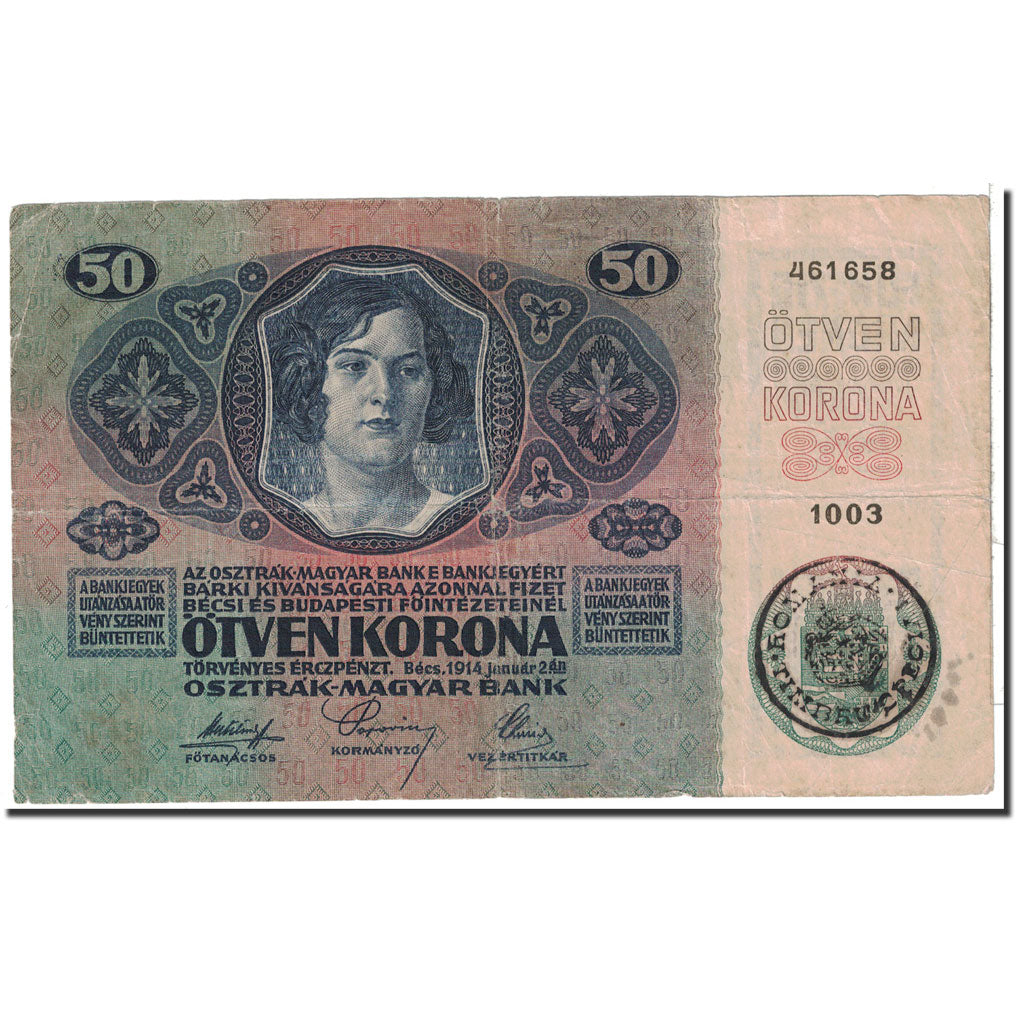 Hungary, 50 Korona, 1914, KM:25, 1914-01-02, EF(40-45)