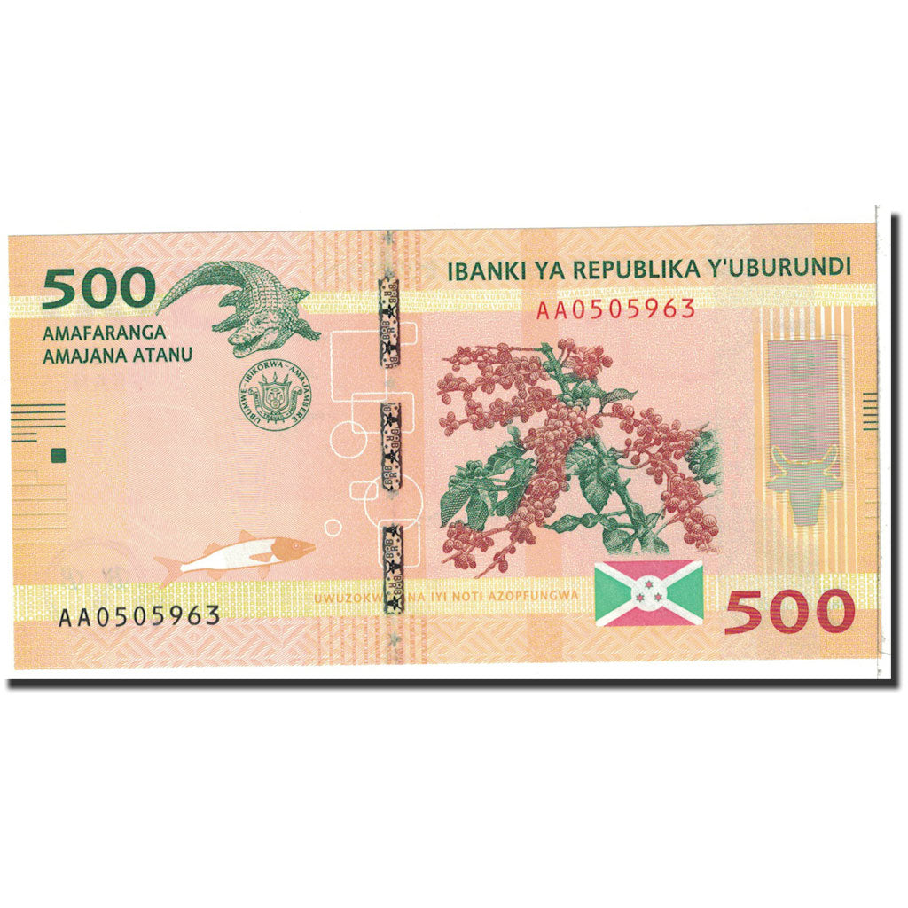 Banknote, Burundi, 500 Francs, 2015, 2015.01.15, KM:New, UNC(65-70)