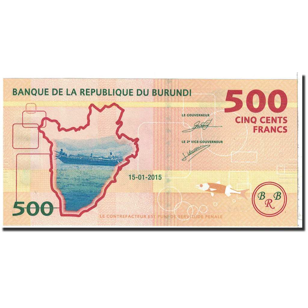 Banknote, Burundi, 500 Francs, 2015, 2015.01.15, KM:New, UNC(65-70)