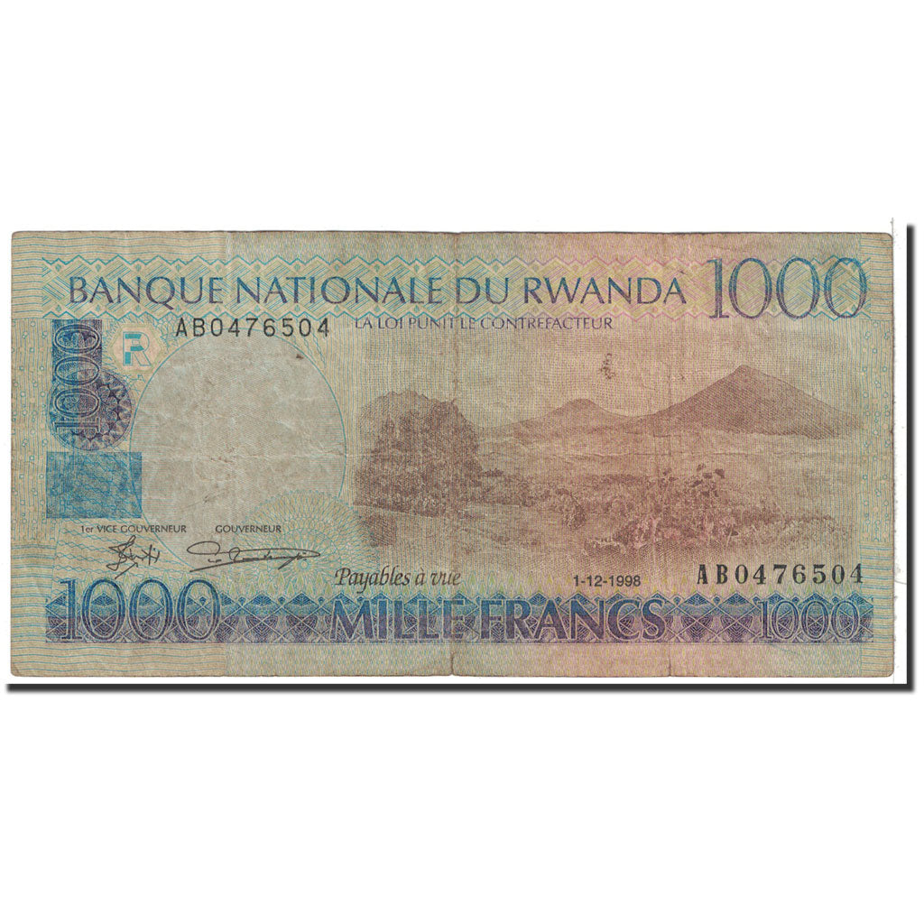 Banknote, Rwanda, 1000 Francs, 1998, 1998-12-01, KM:27A, VF(20-25)
