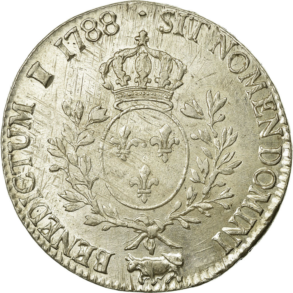 Moneta, Francia, Louis XVI, Écu de Béarn aux branches d'olivier, Ecu, 1788