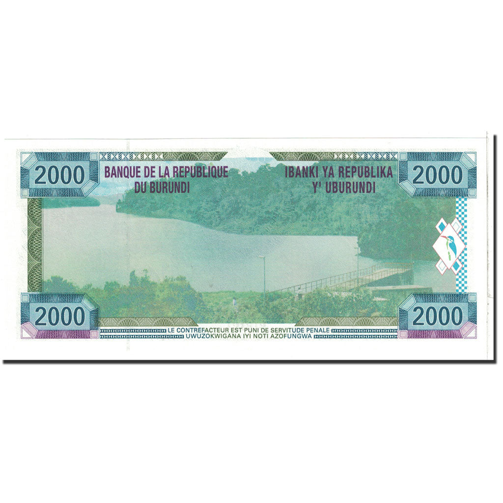 Banknote, Burundi, 2000 Francs, 2001, 2001-06-25, KM:41a, UNC(65-70)