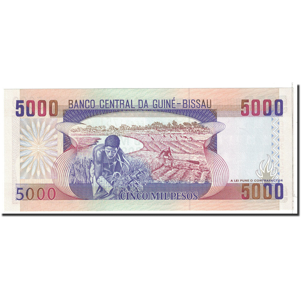 Banknote, Guinea-Bissau, 5000 Pesos, 1993, 1993-03-01, KM:14b, UNC(65-70)