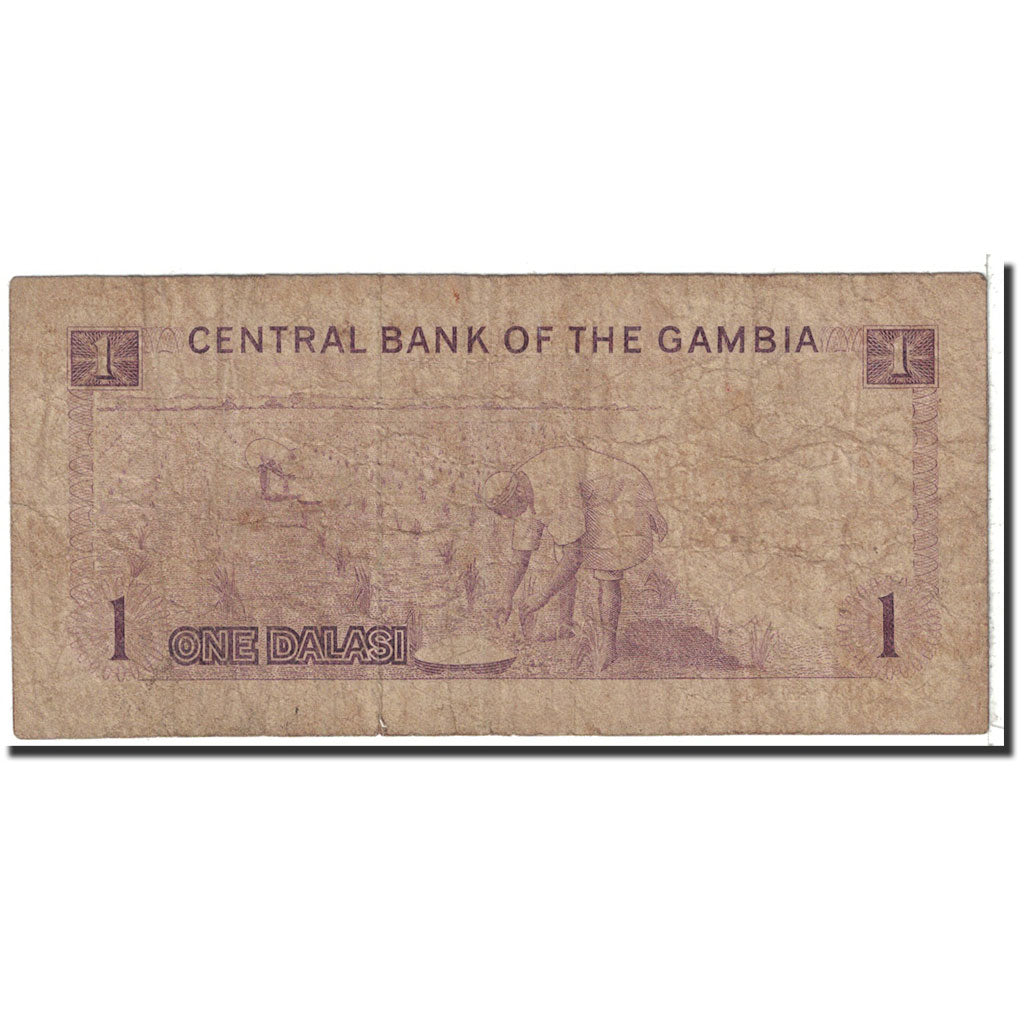 Banknote, The Gambia, 1 Dalasi, 1971, Undated, KM:4e, VF(20-25)